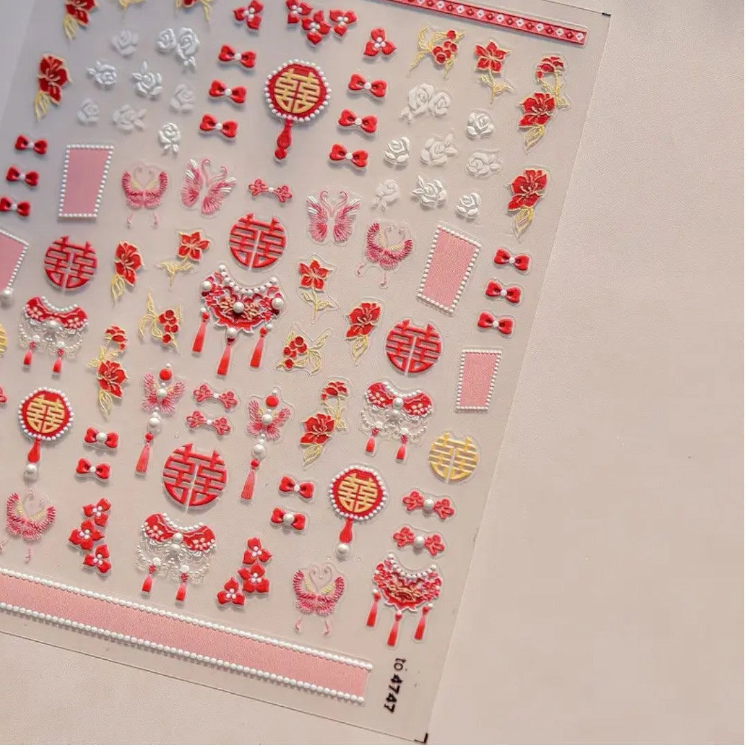 CNBS Nail Sticker - Traditional Wedding Bliss Motifs #TO4747