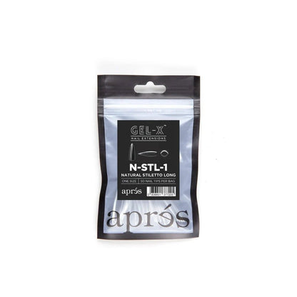 Apres Gel-X Refill Tips - Natural Stiletto Long (50Pcs)