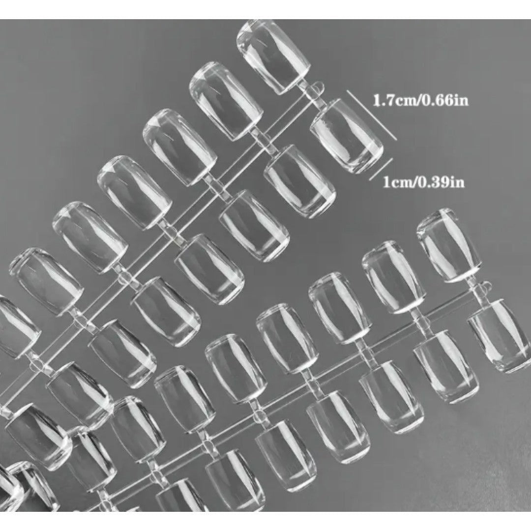 CNBS Nail Color Display - Crystal Clear Square Tips (Set of 160)