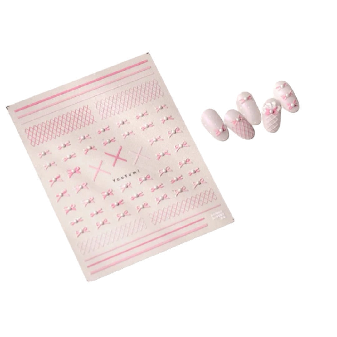 CNBS Nail Stickers - Pink Bows & Lace #38/TO3182
