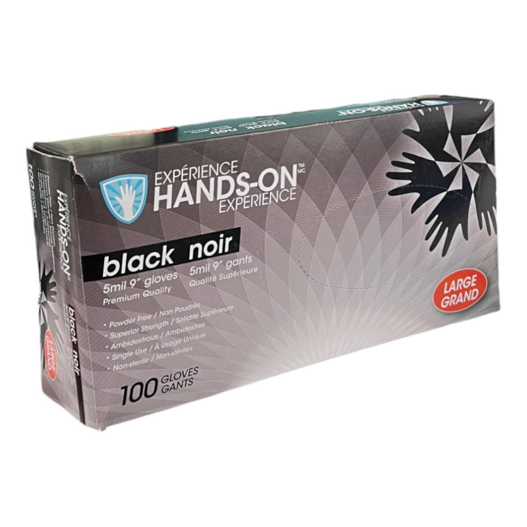 Hands-On Nitrile Black Gloves (Box Of 100)