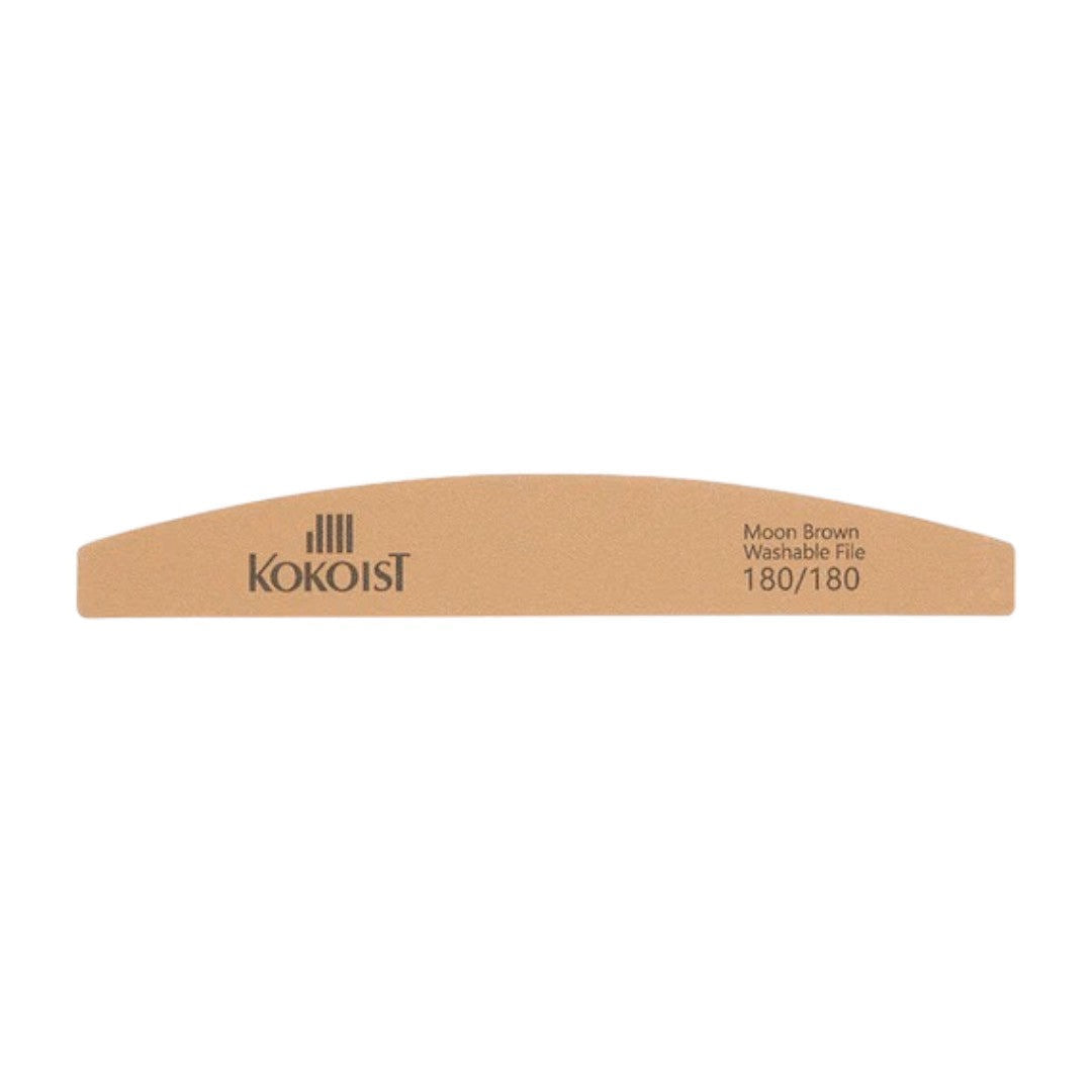 Kokoist Nail Files - Washable Half Moon 180/180 Grit - Brown (1pc)