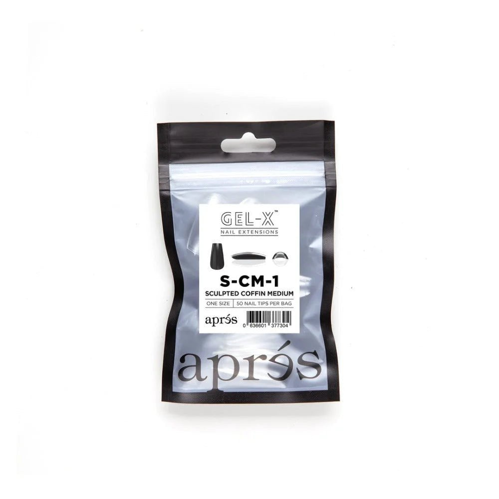 Apres Gel-X Refill Tips - Sculpted Coffin Medium (50Pcs)