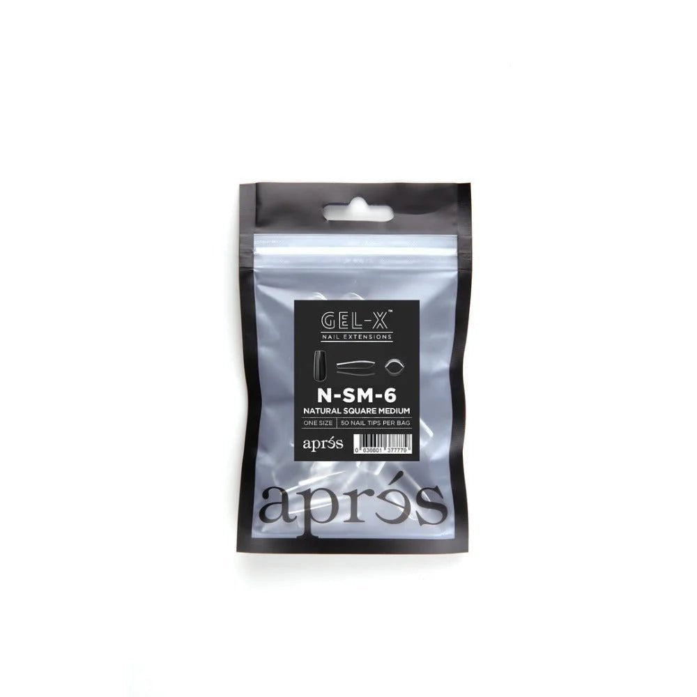 Apres Gel-X Refill Tips - Natural Square Medium (50pcs)
