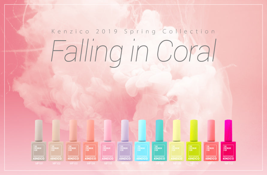 Kenzico Korean Gel Polish, Falling In Coral Colour Gel Polish MP-110