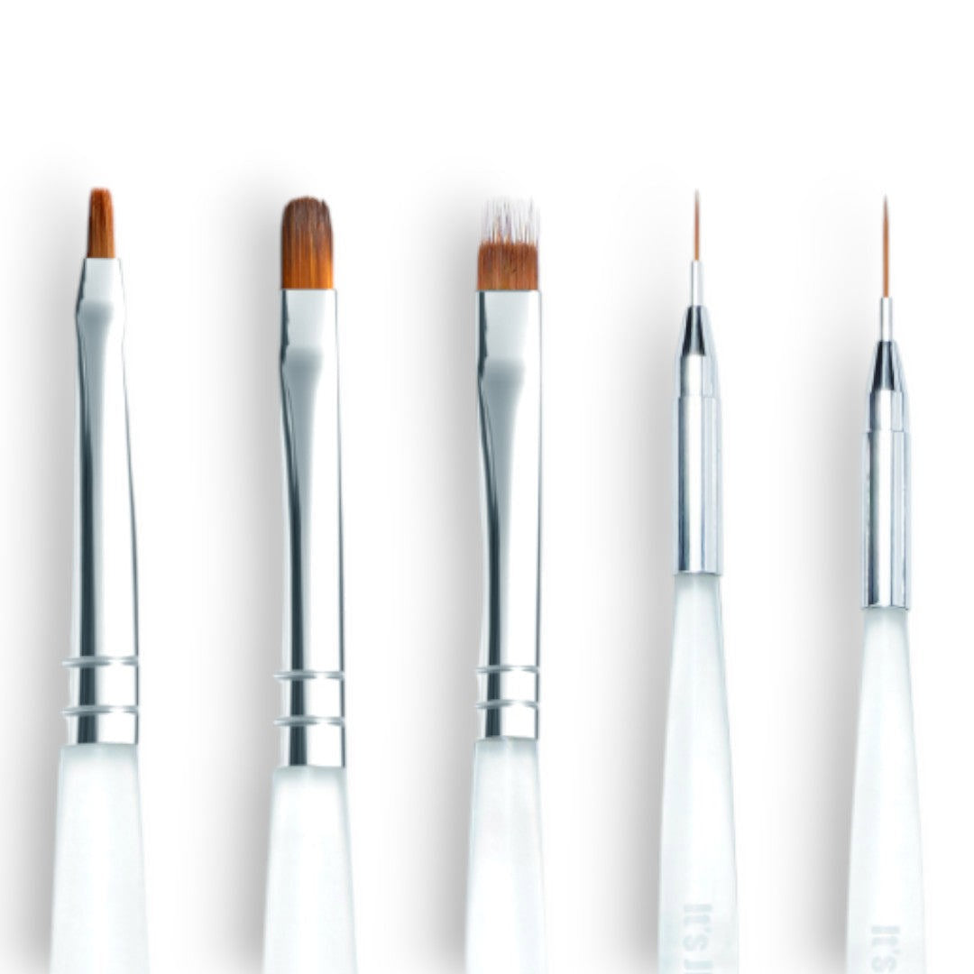 DGEL X JINI - It's JINI Nail Brush Set (5Pcs + Leather Case)