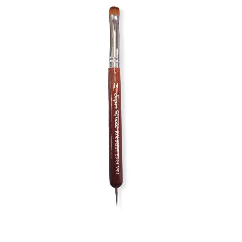 Super Linda French Brush w/ Dotting Tool - Brown #14