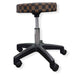 Hydraulic Circle Stool - Brown with Black Base