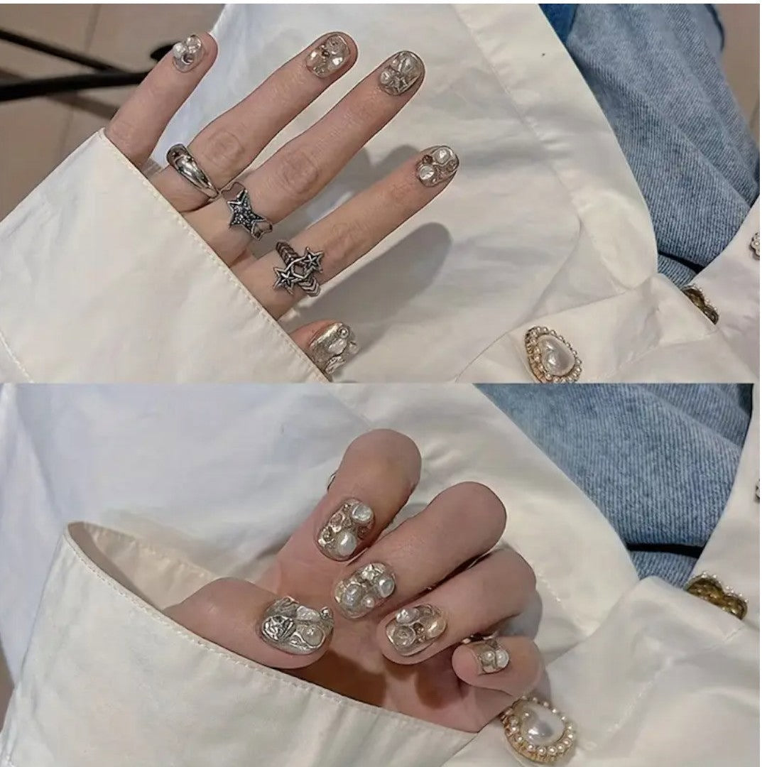 CNBS Nail Charms - White Crystal Clusters 10pcs