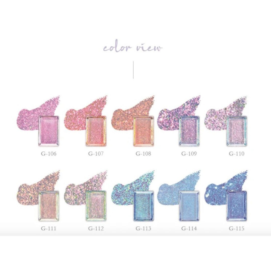 Jel and Gel Glitter Gel Polish - A Pearl In The Soil 2 Collection #G106-115 (10pcs)