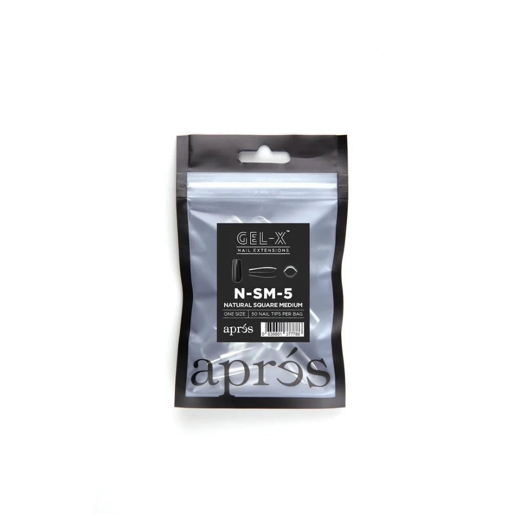 Apres Gel-X Refill Tips - Natural Square Medium (50pcs)