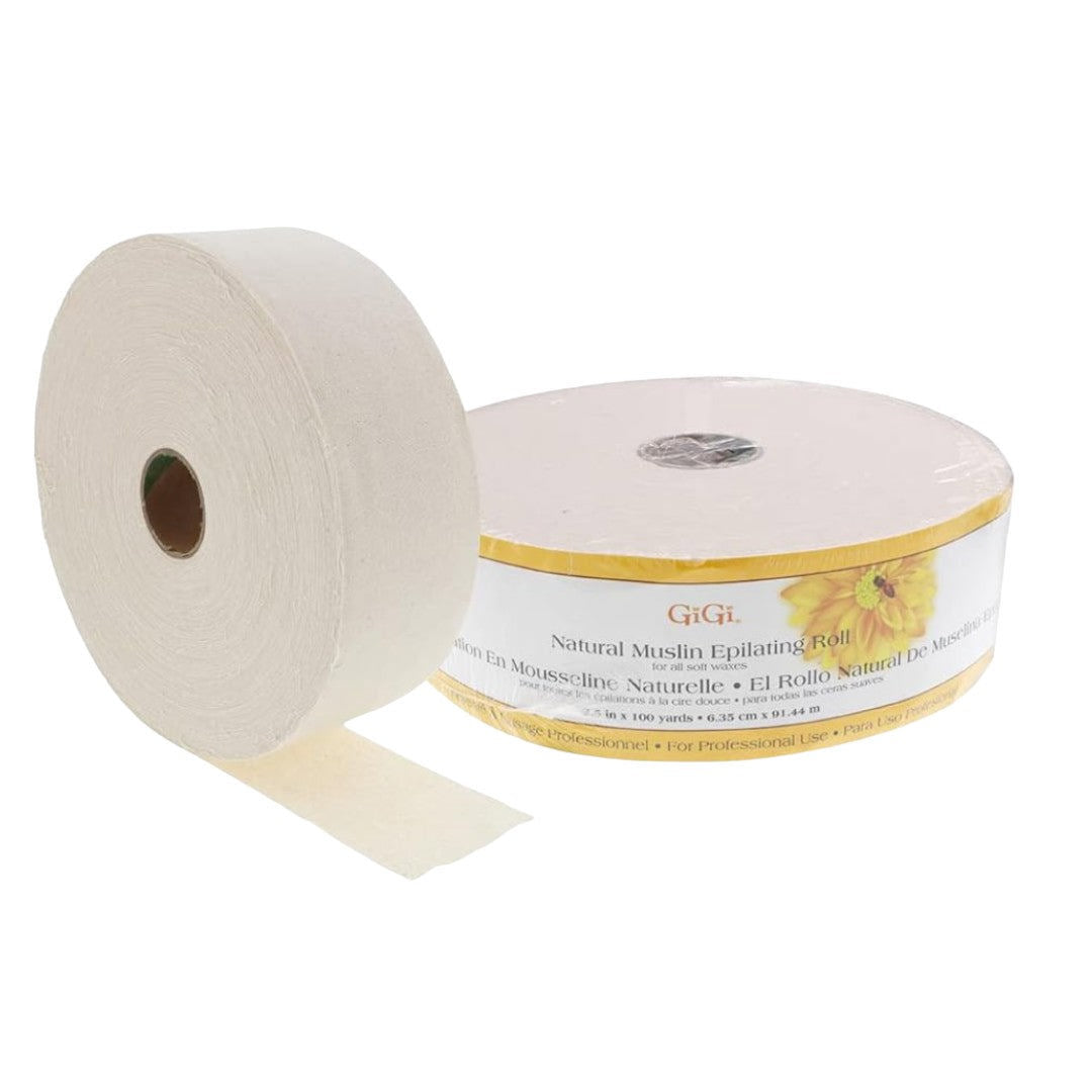 Gigi Wax Strips - Natural Muslin Roll 2.5"X100 Yards #0645
