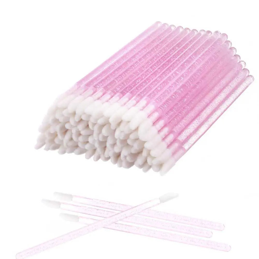 Disposable Pink Glitter Lip Brush (Pack of 50)