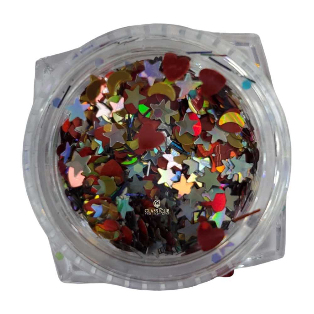 CNBS Glitter - Metallic Stars & Moons #08