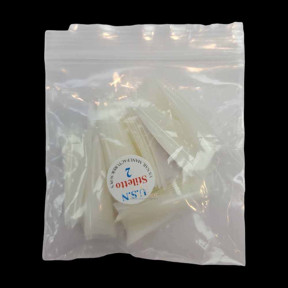 USN Nail Tips - Natural Stiletto (Bag Of 50)