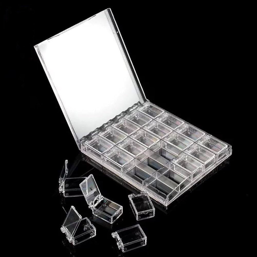 CNBS 20 Slots Empty Clear Nail Art Rhinestone Nail Storage Box