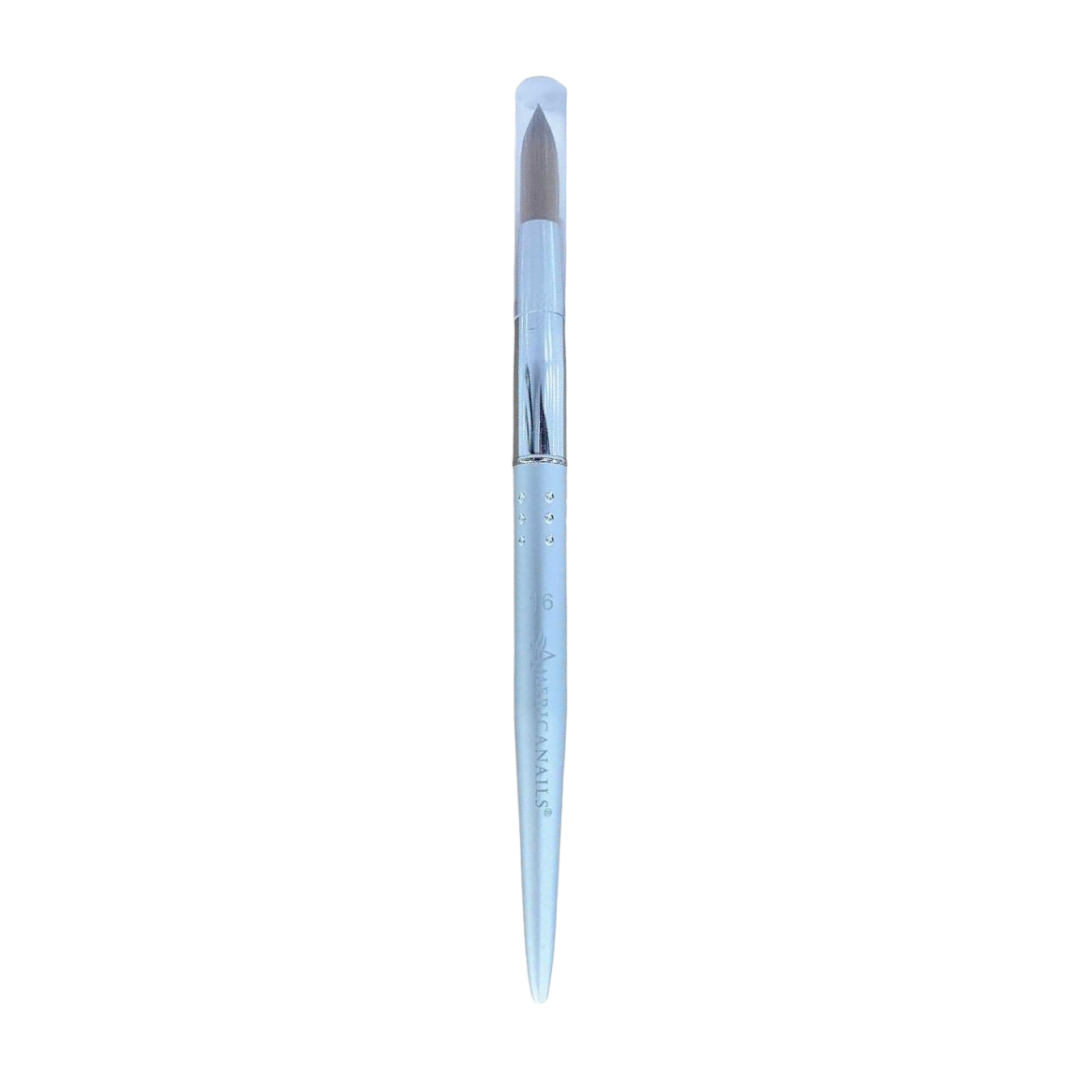 Americanails Acrylic Brush - Faux Kolinsky Silver Handle #16