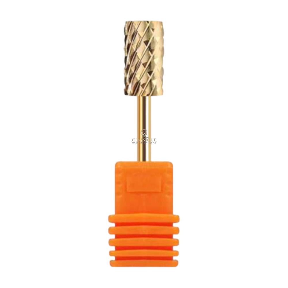 SP Nail Drill Bits - Large Barrel Carbide H2X Double Extra Coarse Grit 3/32 Gold