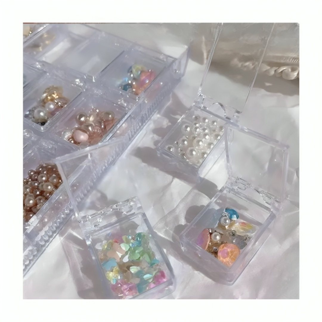 CNBS 20 Slots Empty Clear Nail Art Rhinestone Nail Storage Box