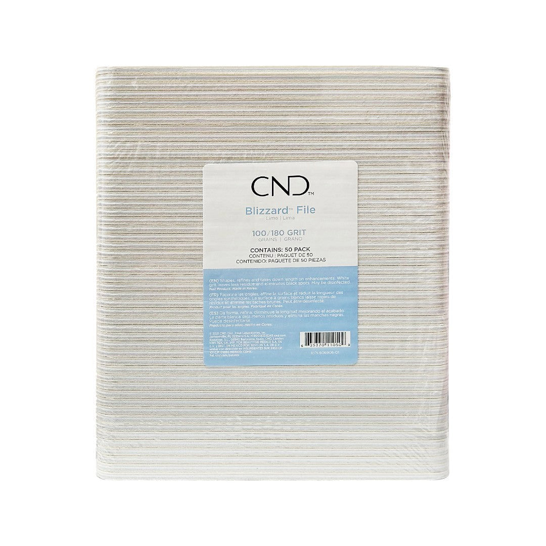 CND Nail Files - Blizzard 100/180 Grit (Pack of 50)