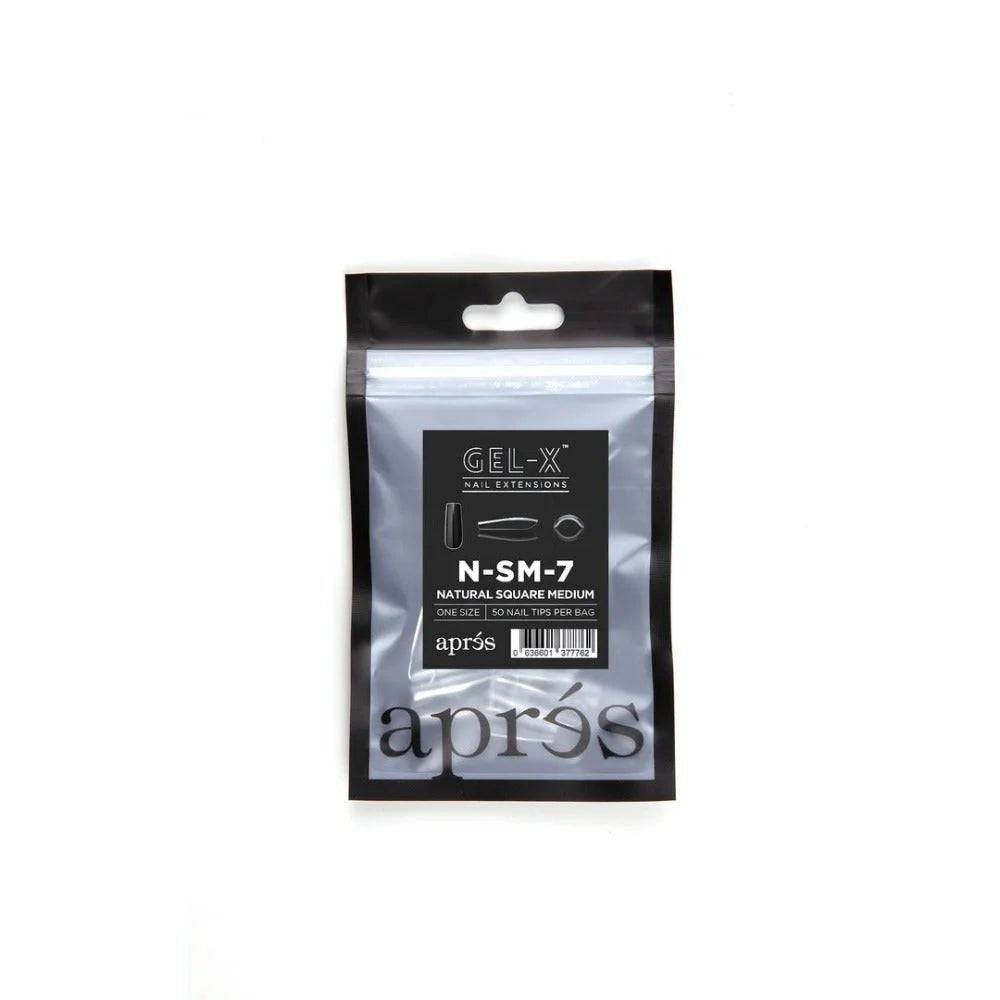 Apres Gel-X Refill Tips - Natural Square Medium (50pcs)