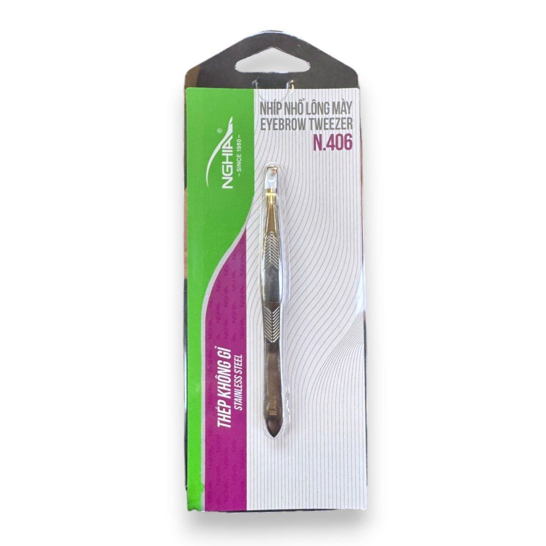 Nghia Stainless Steel Straight Blades Eyebrow Tweezer N-406
