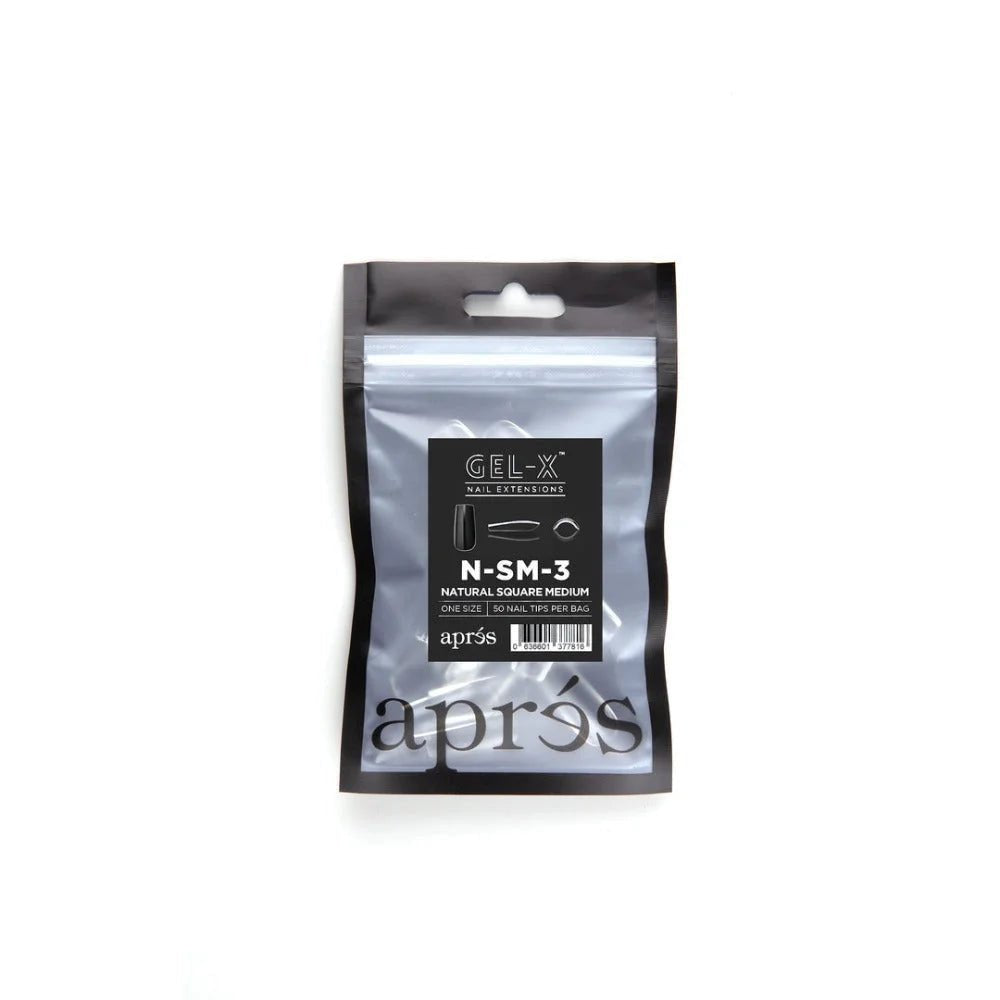 Apres Gel-X Refill Tips - Natural Square Medium (50pcs)
