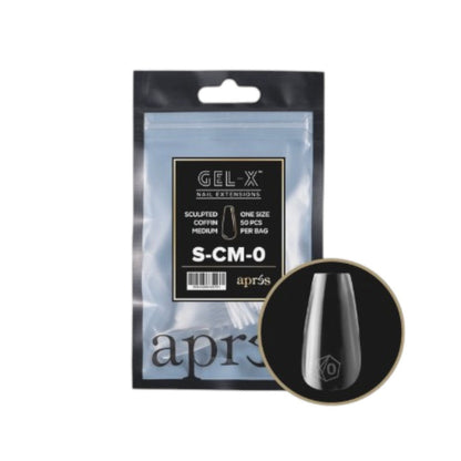 Apres Gel-X Refill Tips 2.0 - Sculpted Coffin Medium (50Pcs)