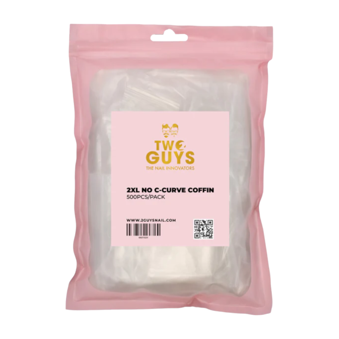2Guys Nail Tips - No C-Curve Coffin 2XL (Bag Of 500)