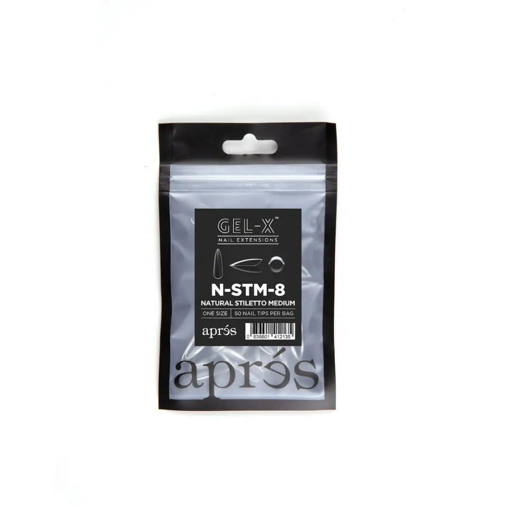 Apres Gel-X Refill Tips - Natural Stiletto Medium (50Pcs)