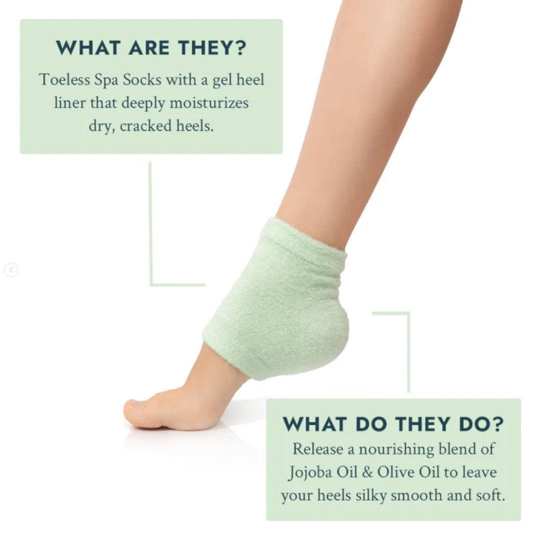 Voesh Moisturizing Heel Socks - Green