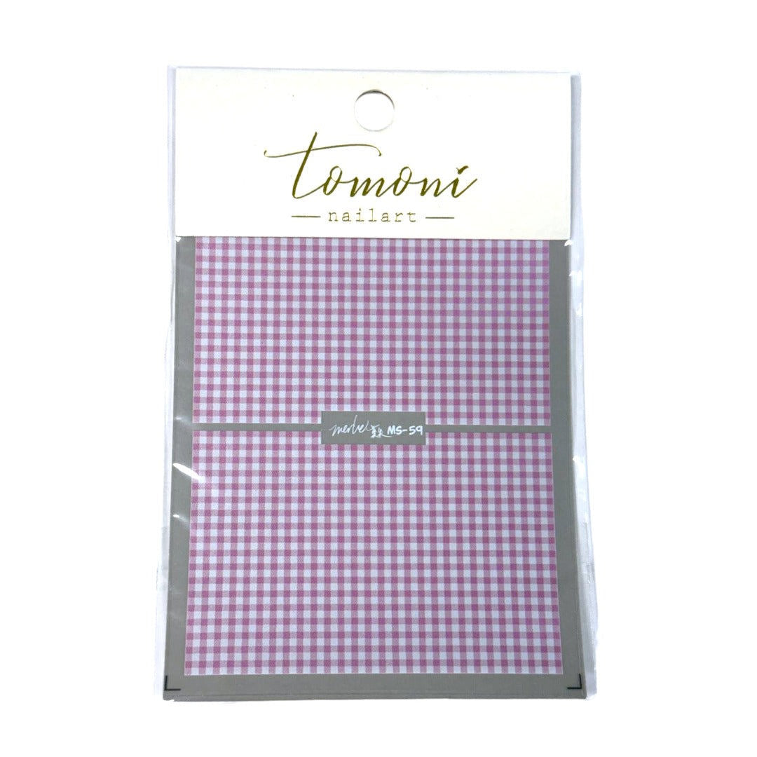 CNBS Nail Stickers - Pink & White Plaid #59/MS59