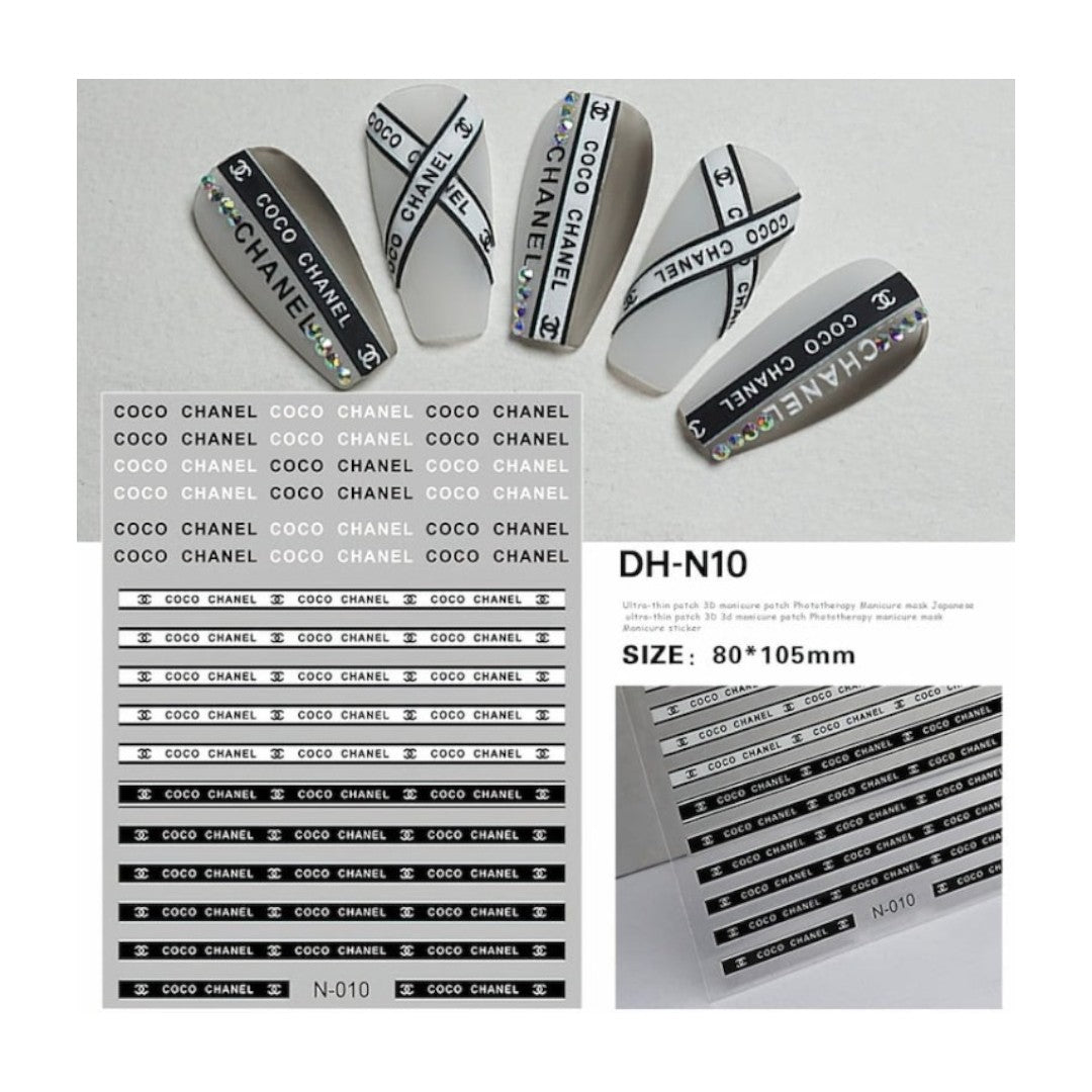 fingernail stickers, art nail stickers, CNBS Nail Stickers, Decals for Nails Fashion Brands