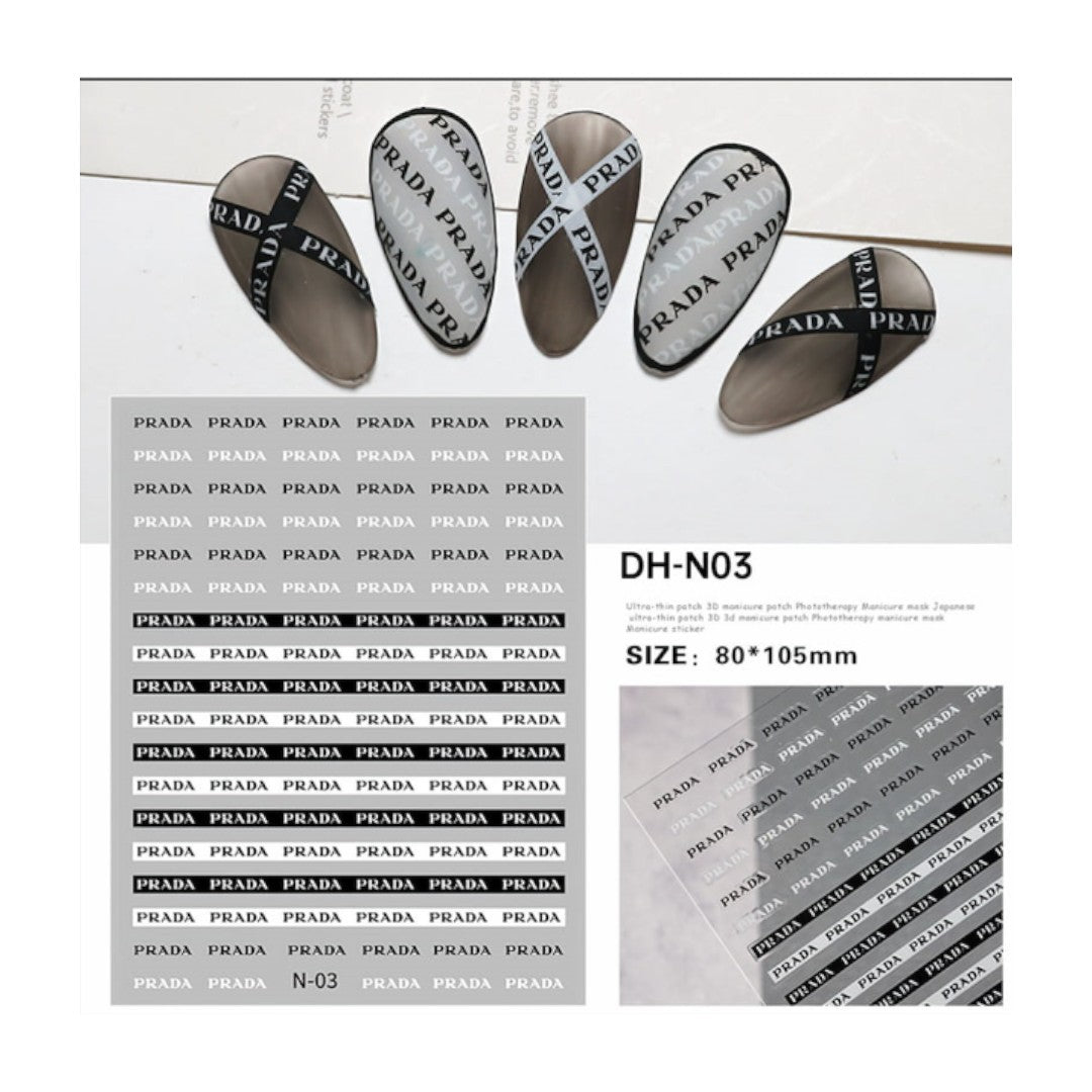CNBS Nail Stickers Designer Brands, gel nail decals‚Äã, nail decals for gel nails