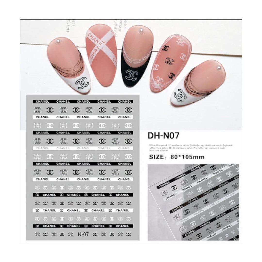 fingernail stickers, art nail stickers, CNBS Nail Stickers, Decals for Nails Fashion Brands