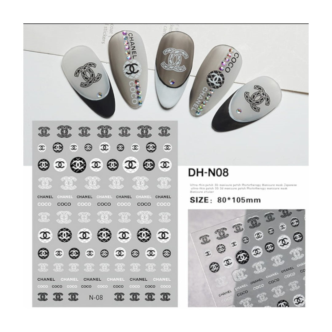 fingernail stickers, art nail stickers, CNBS Nail Stickers, Decals for Nails Fashion Brands