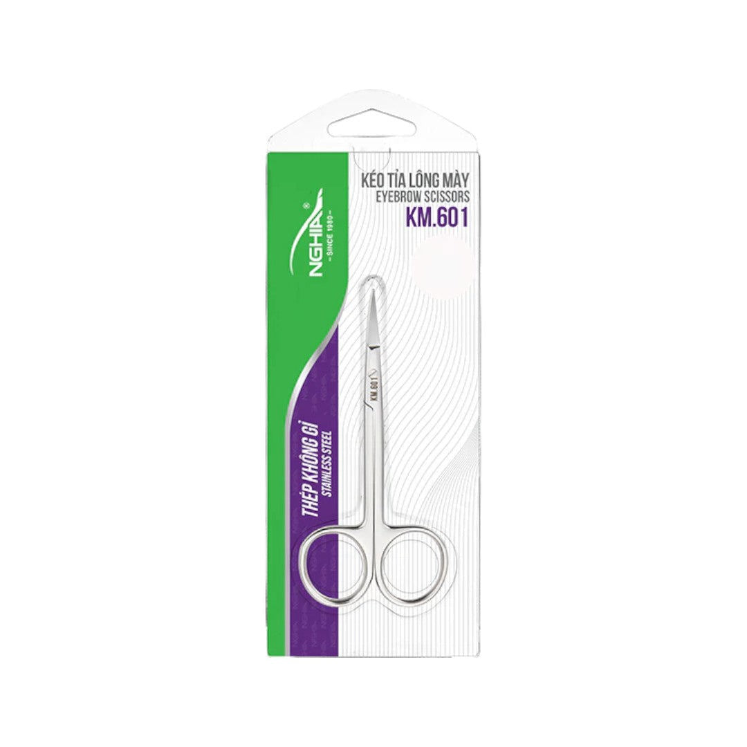 Nghia Stainless Steel Curved Eyebrow Scissors KM-601