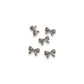 CNBS Nail Charms - Silver Bowknot w/ Crystal (5pcs)