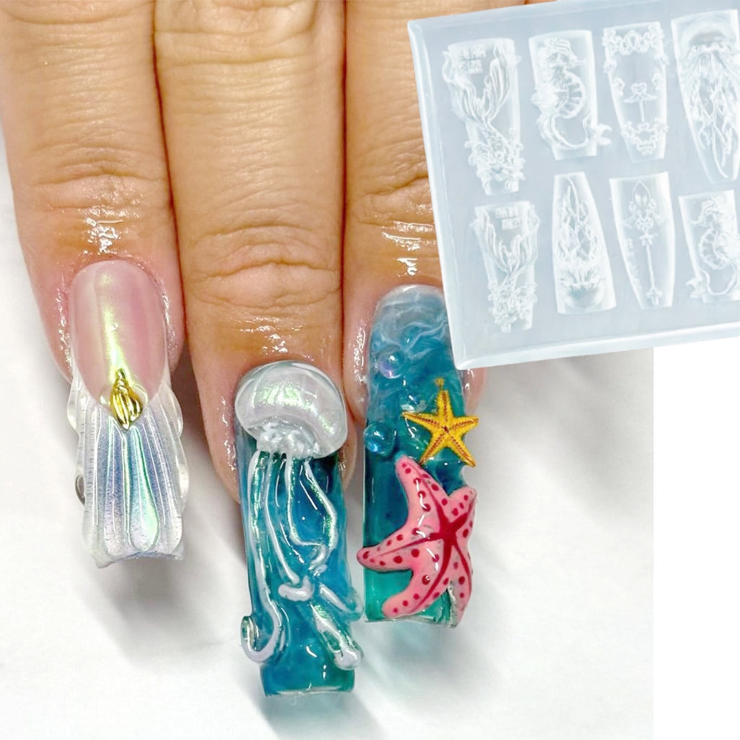 CNBS 3D Silicone Mould - Mixed Ocean & Jellyfish Designs