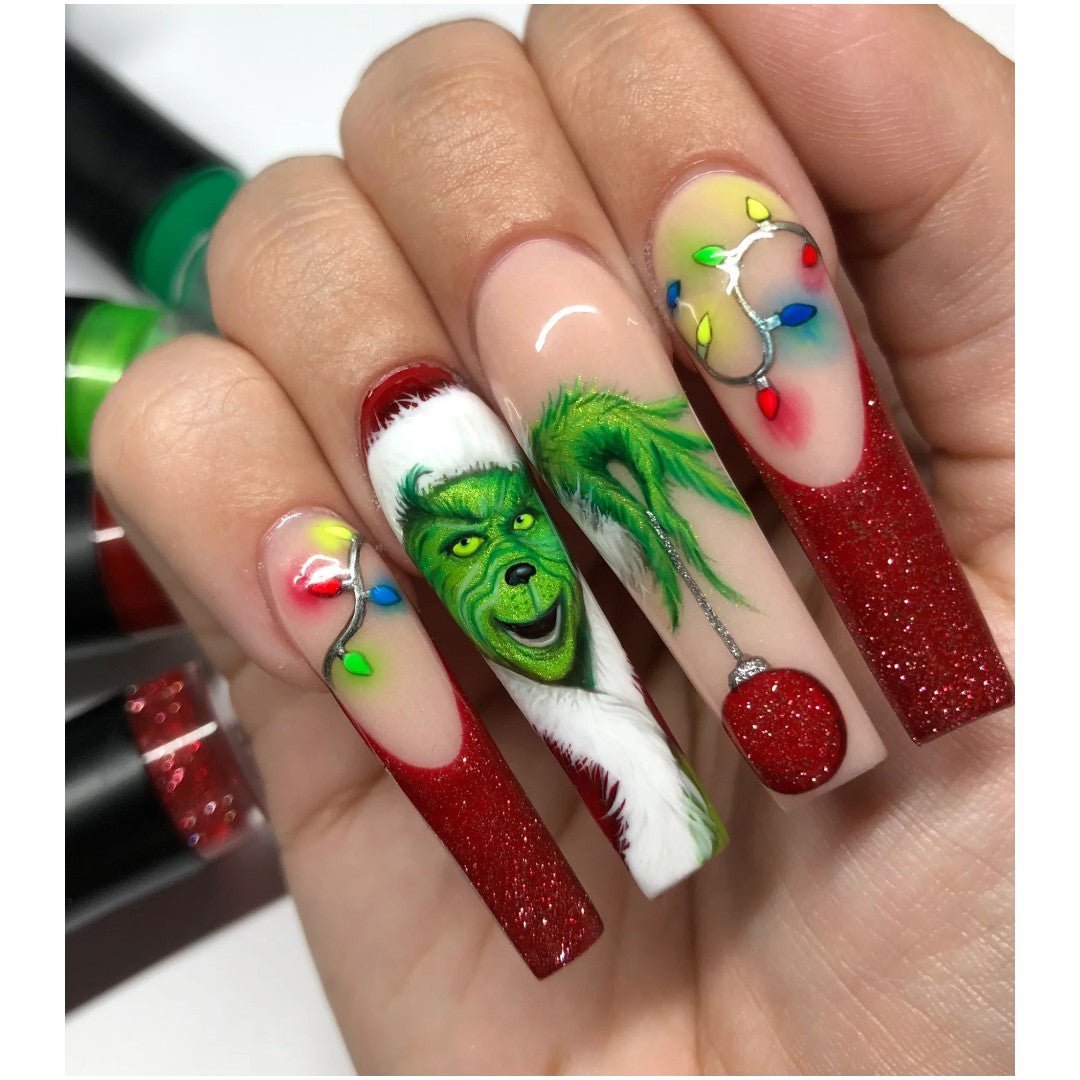 Nails By Dev Gel Polish Set - The Nail Tech Who Stole Christmas, nail art gems
