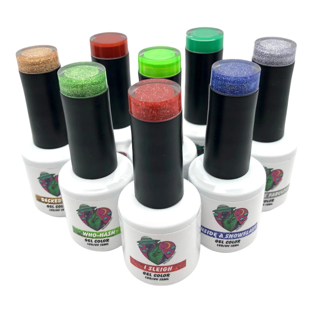 Nails By Dev Gel Polish Set - The Nail Tech Who Stole Christmas, stamping nail art
