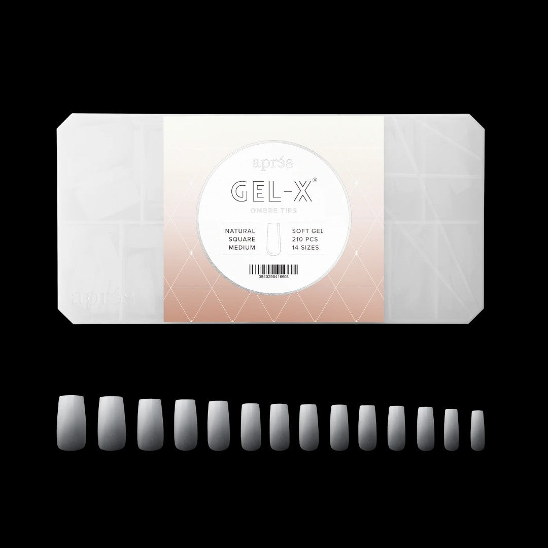 acrylic press on nails, Apres Gel X Press-on Nails Tips 2.0, Ombre Square Tips Box 210pcs