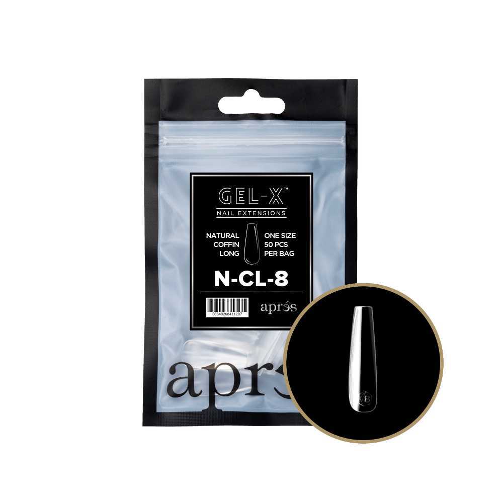 Apres Gel-X Refill Tips 2.0 - Natural Coffin Long (50Pcs)