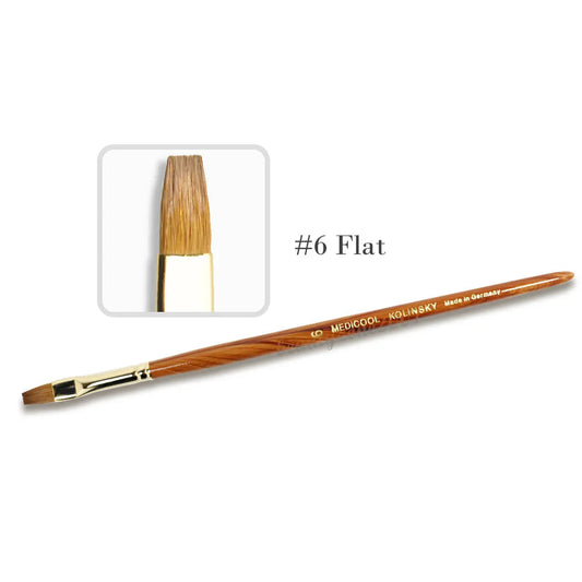 Medicool Gel Brush - Kolinsky Sable Flat #6