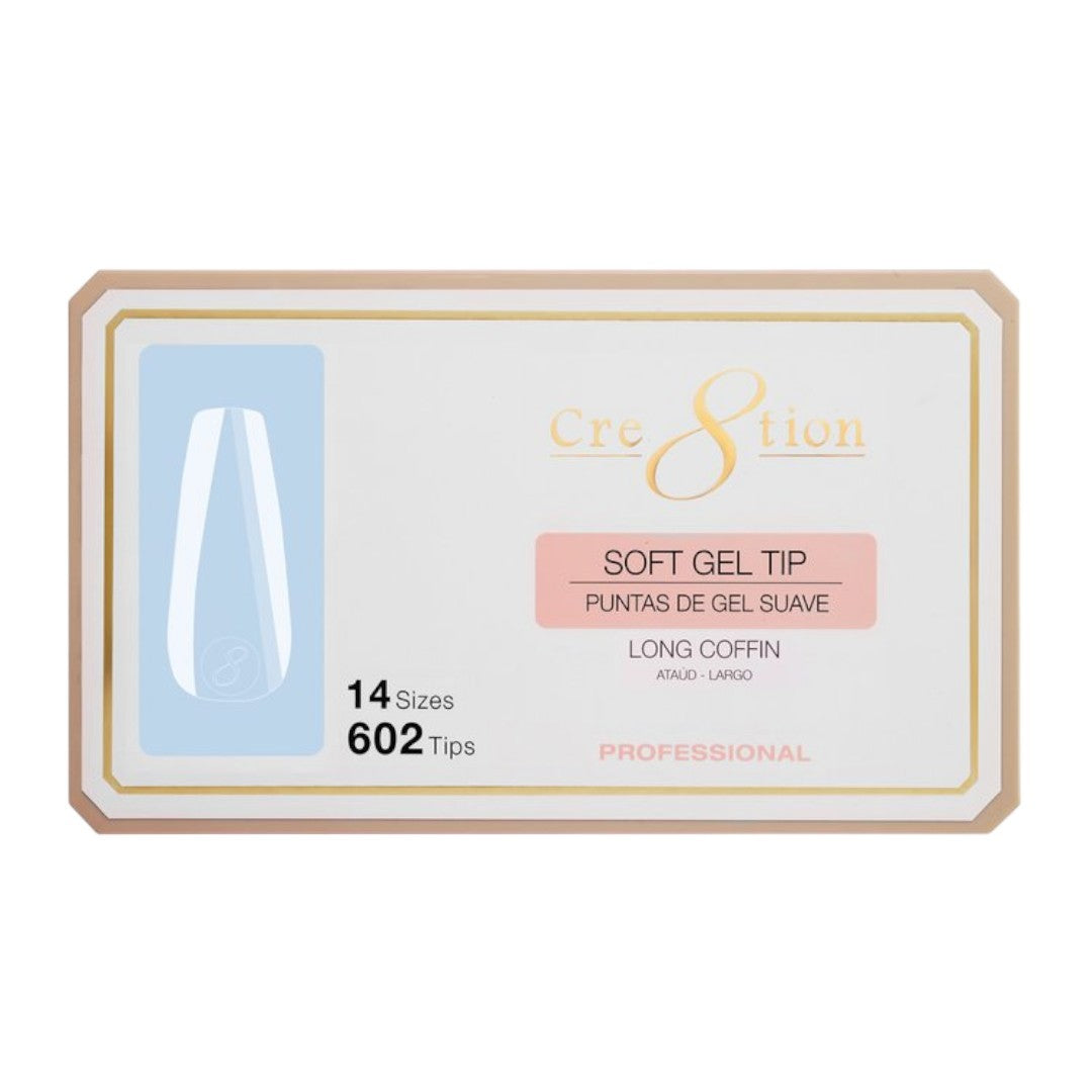 Cre8tion Soft Gel Nail Tips Box - Coffin (602Pcs)