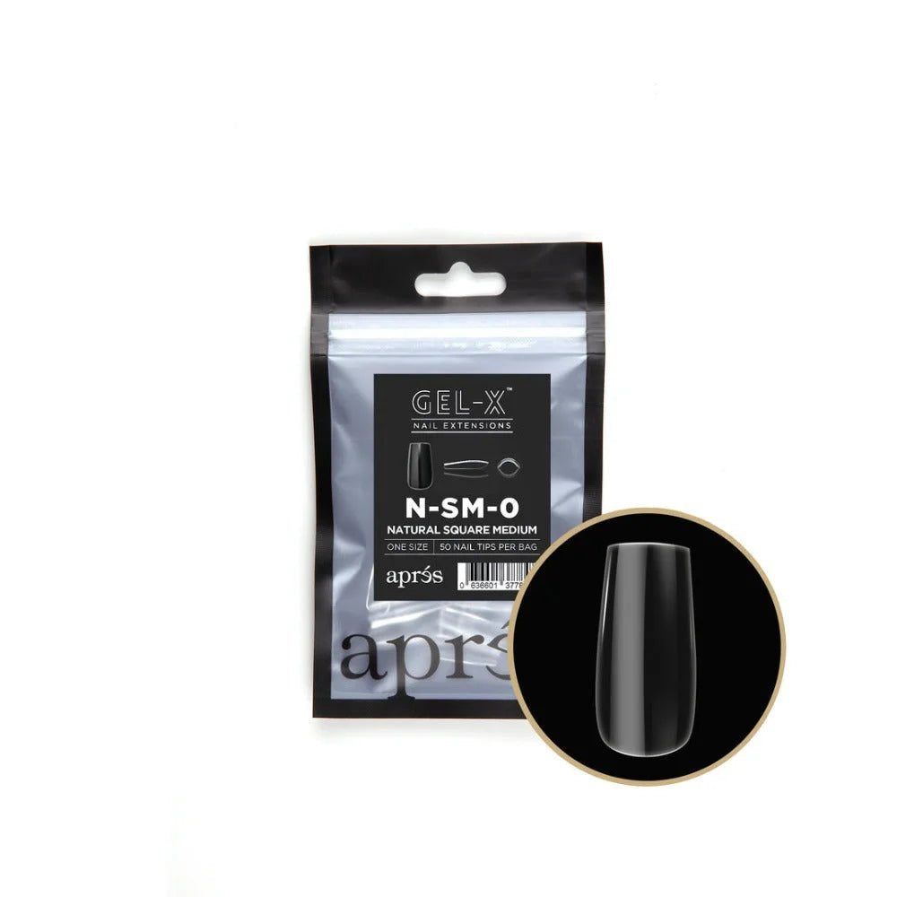 Apres Gel-X Refill Tips - Natural Square Medium (50pcs)