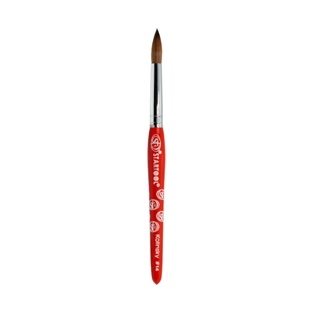 Startool Acrylic Brush - Firestorm Kolinsky Red Handle #14
