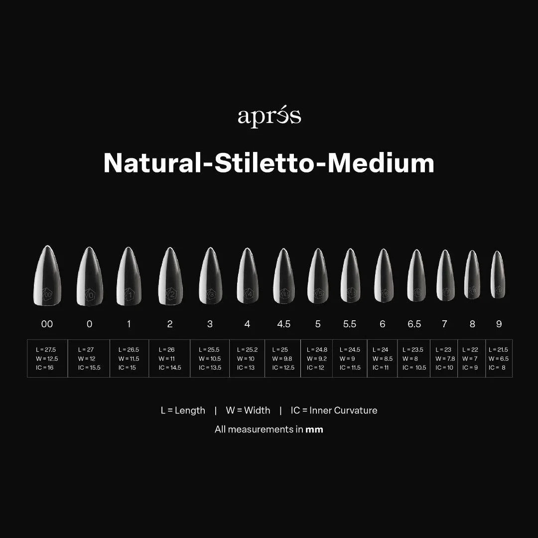 Apres Gel-X Mini Tips Box 2.0 - Natural Stiletto Medium (280Pcs)