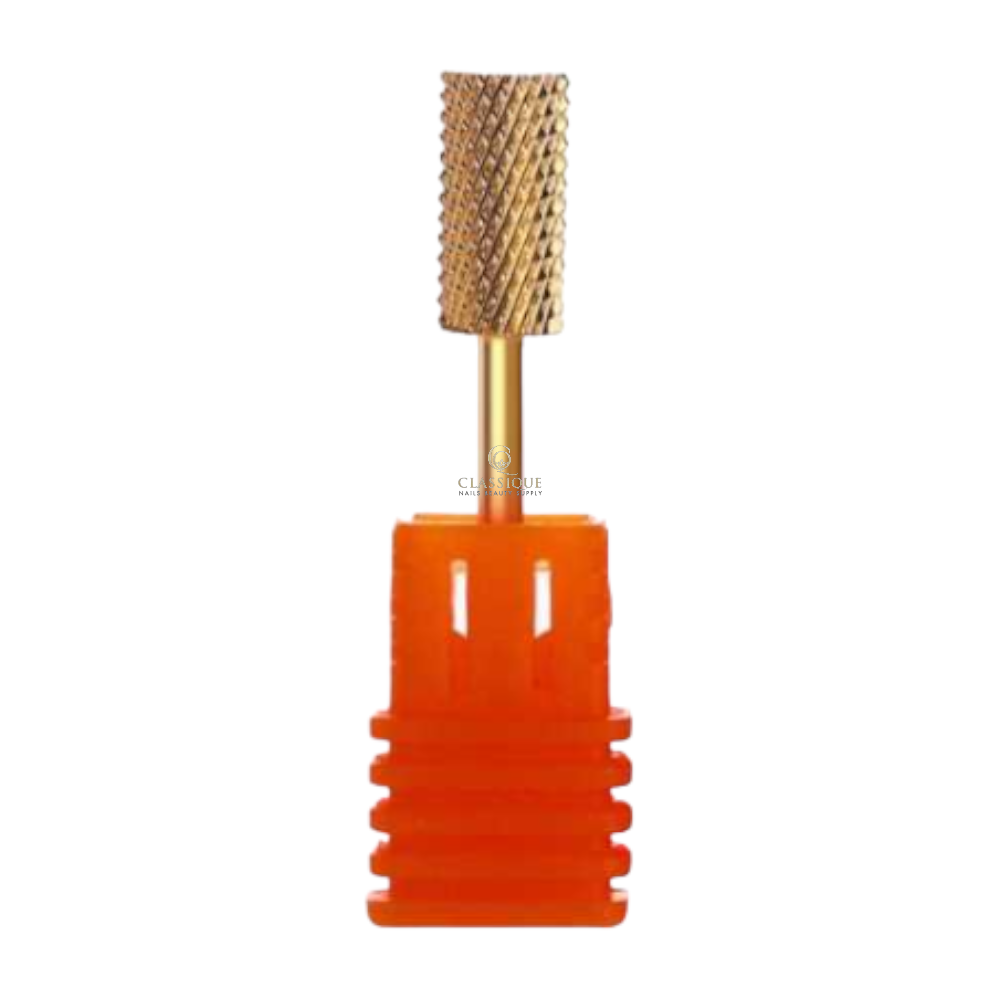 SP Nail Drill Bits - Large Barrel Carbide HC Coarse Grit 3/32 Gold