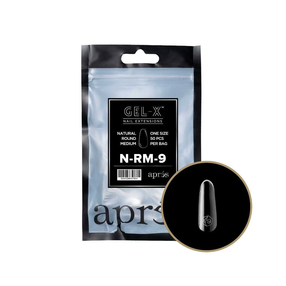 Apres Gel-X Refill Tips 2.0 - Natural Round Medium (50Pcs)